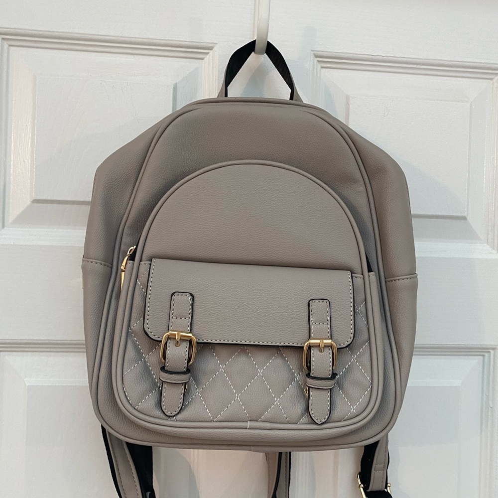 Elegant Gray Women's Small Backpack